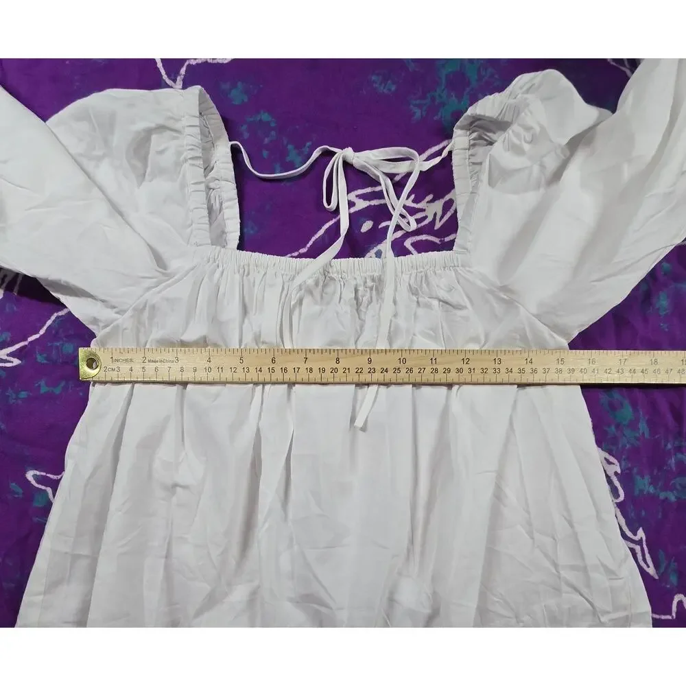 Madewell Womens Puff-Sleeve Babydoll Top White Size 00 NWT